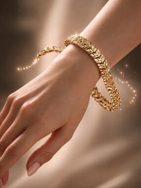 Gold Leaf Bracelet | Luxury Statement Jewelry | Elegant Gift